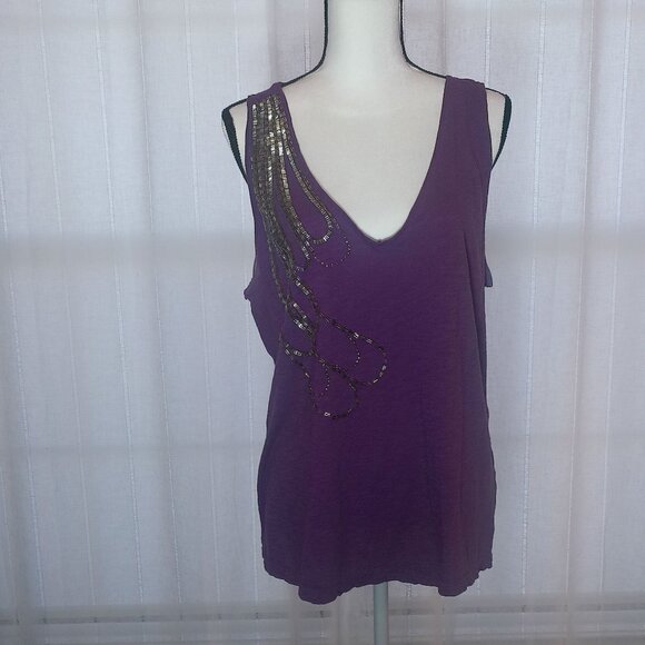 MODA INTERNATIONAL Sleeveless Camisole Purple XL - Picture 1 of 4